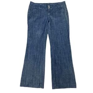 Vintage 90s Mossimo Low Waisted Flared Blue Jeans